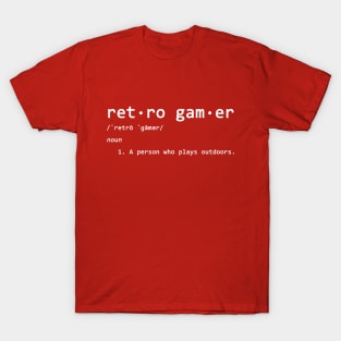 Retro Gamer Funny Definition, ironic gaming joke T-Shirt